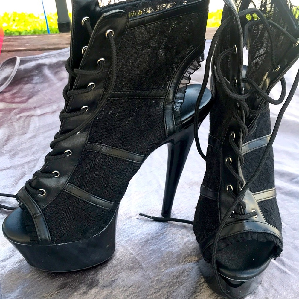 Lace heel boots size 8